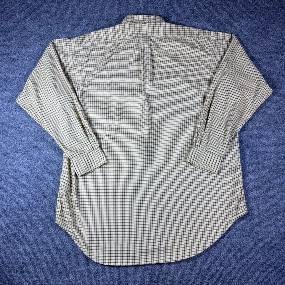 Polo Ralph Lauren Blake Mens Medium Tan Plaid Check Cotton Button Down Shirt